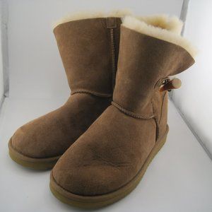 Kirkland Signature Womens Short Sheepskin Shearling Boots Brown and Tan Size 7